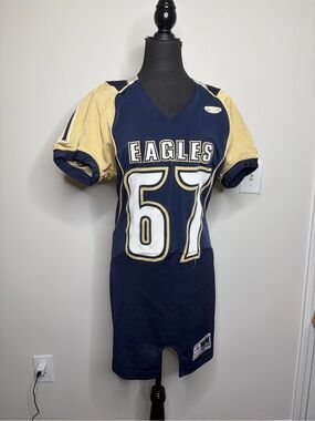 Eagles #67 Navy and Gold Football Jersey made dress
